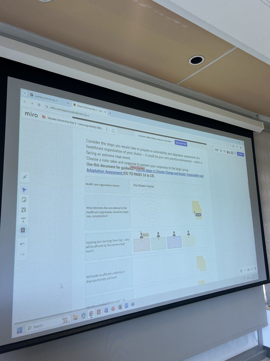 uOttawaIGHOMed's tweet image. Jour 3 de l’Institut d’été sur les systèmes de santé durables 2025 !
Le thème d’aujourd’hui : réduire l’impact climatique des soins de santé. Les stagiaires apprennent à diminuer l’empreinte carbone et à promouvoir la santé planétaire.