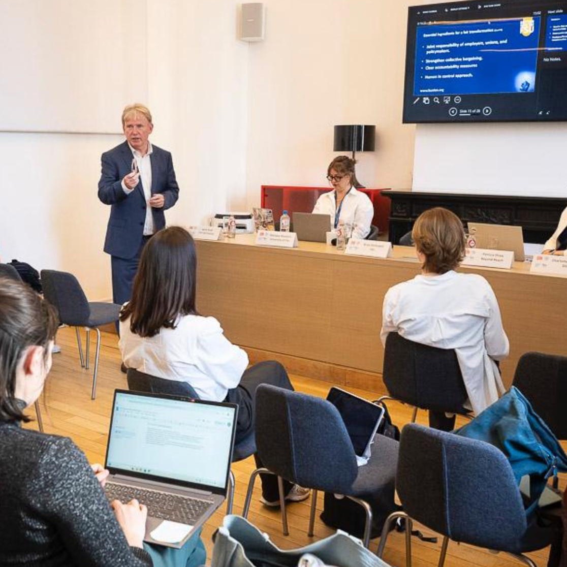 Brian McDowell speaking at 'Towards Gender-Inclusive Digital Policy - AI and Gender Equality in the Workplace' conference in Brussels today.

He was presenting some of the key findings of the joint research carried out with TASC. Later this month FSU will publish the full report.