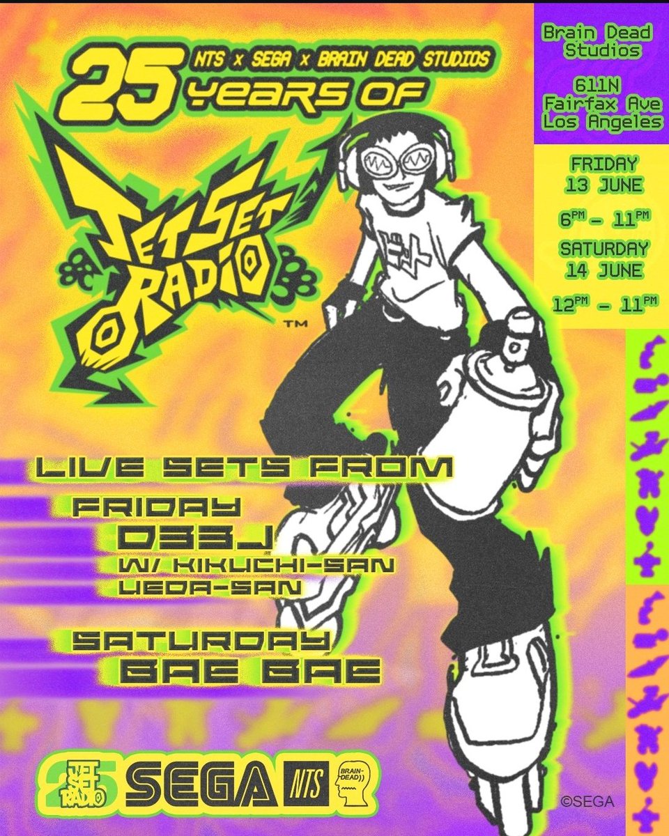 Here's the advertisement for the live DJ set at the Jet Set Radio