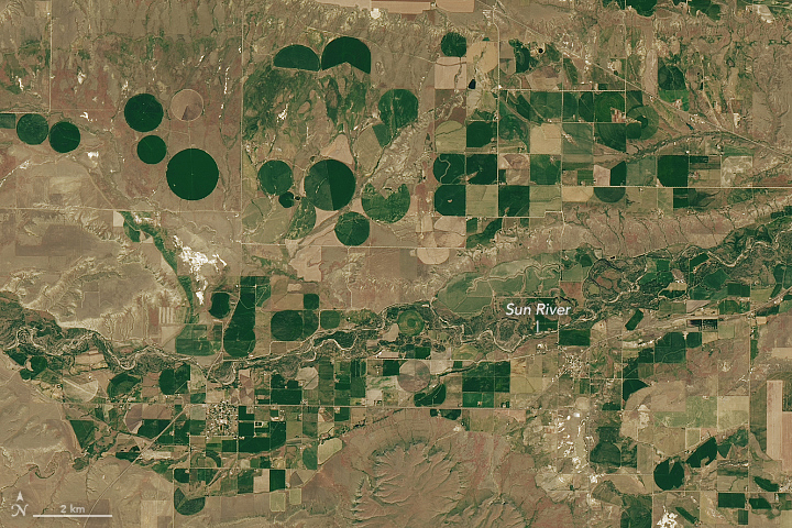 NASAEarth's tweet image. The many shapes and sizes of Montana wheat fields 🚜
Landsat images like these can help farmers and resource managers analyze crop health, measure water availability and use, and monitor the impacts of drought and other hazards. go.nasa.gov/4l1NQne