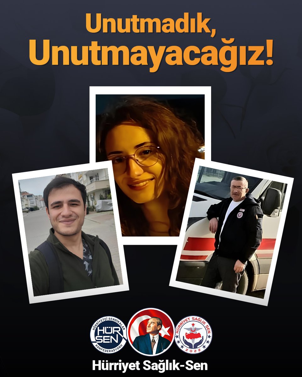 11 Haziran 2024 tarihinde Sinop’ta mesaiye giderken geçirdikleri trafik kazası sonucu hayatını kaybeden görev şehidi meslektaşlarımızı rahmet, minnet ve saygıyla anıyoruz.

#HürriyetSağlıkSen