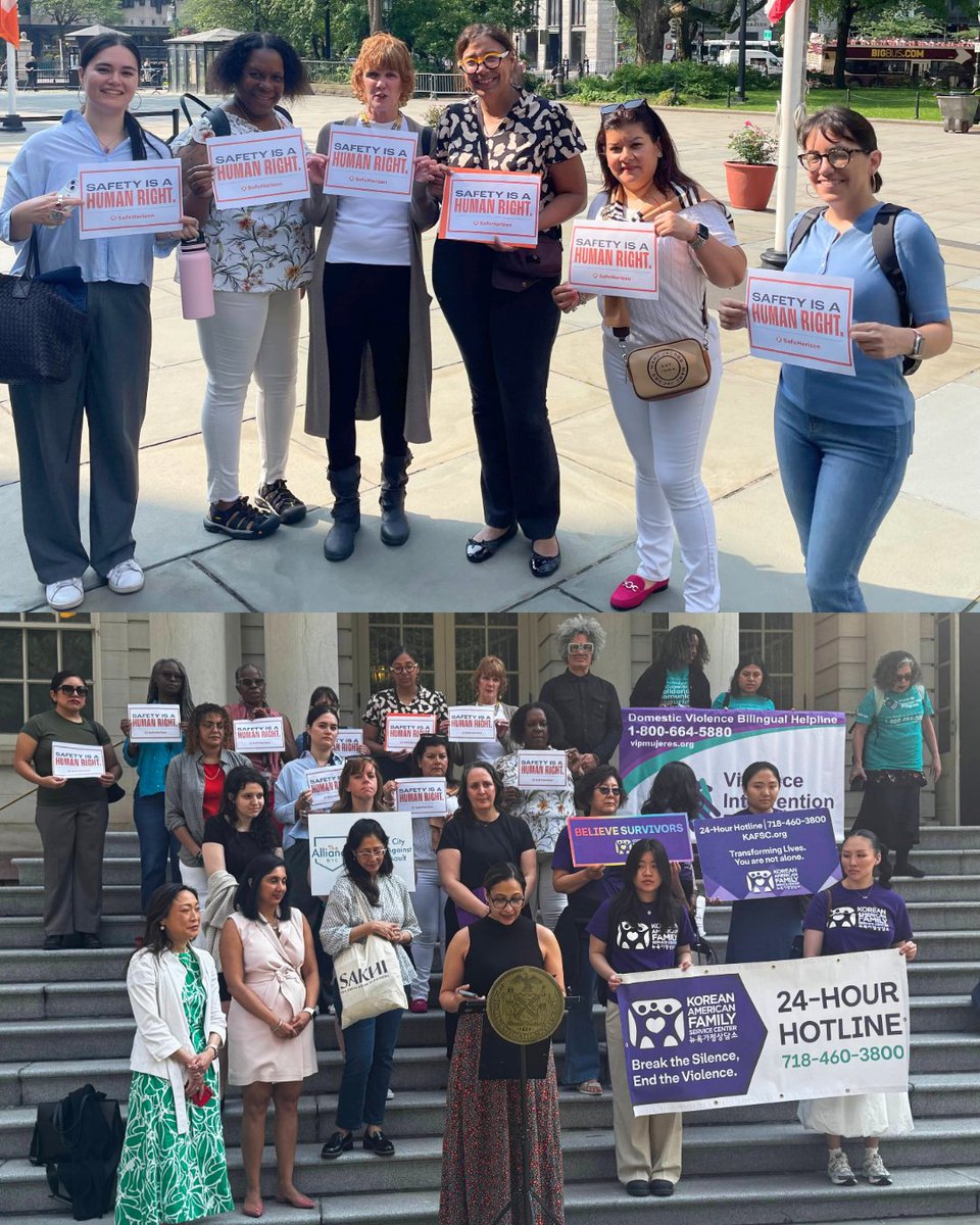 Safe Horizon (@safehorizon) on Twitter photo This morning, we joined survivors, advocates, and allies on the steps of City Hall to demand the passage of Int 1216. This bill requires <a href="/nycendgbv/">Office to End Domestic and Gender-Based Violence</a> to create and distribute multilingual posters about potential signs of GBV and resources for survivors to beauty salons across NYC. This morning, we joined survivors, advocates, and allies on the steps of City Hall to demand the passage of Int 1216. This bill requires <a href="/nycendgbv/">Office to End Domestic and Gender-Based Violence</a> to create and distribute multilingual posters about potential signs of GBV and resources for survivors to beauty salons across NYC.