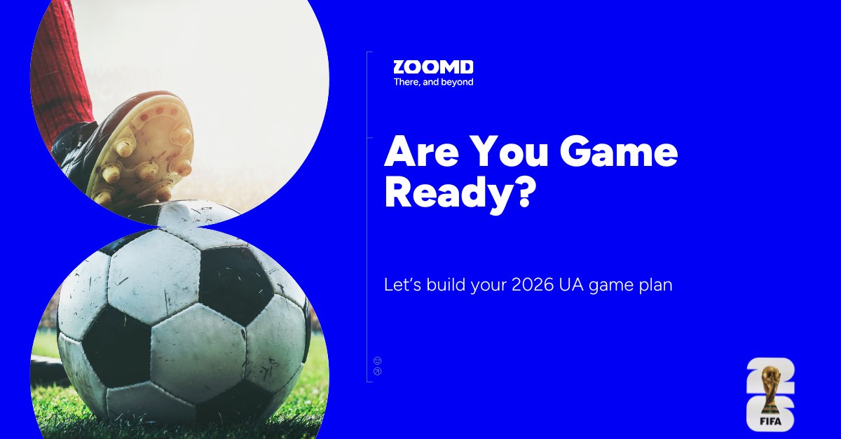 ⚽📲 The #FIFAWorldCup kicks off in exactly 365 days.
Billions of fans. One massive chance to win at scale.
Apps &amp; brands: Are you game-ready?
 💡 We’ve got your winning playbook. Let’s talk zoomd.com/contact-us/
#UserAcquisition $ZOMD #FIFA2026 #GrowthHacking #SportsMarketing