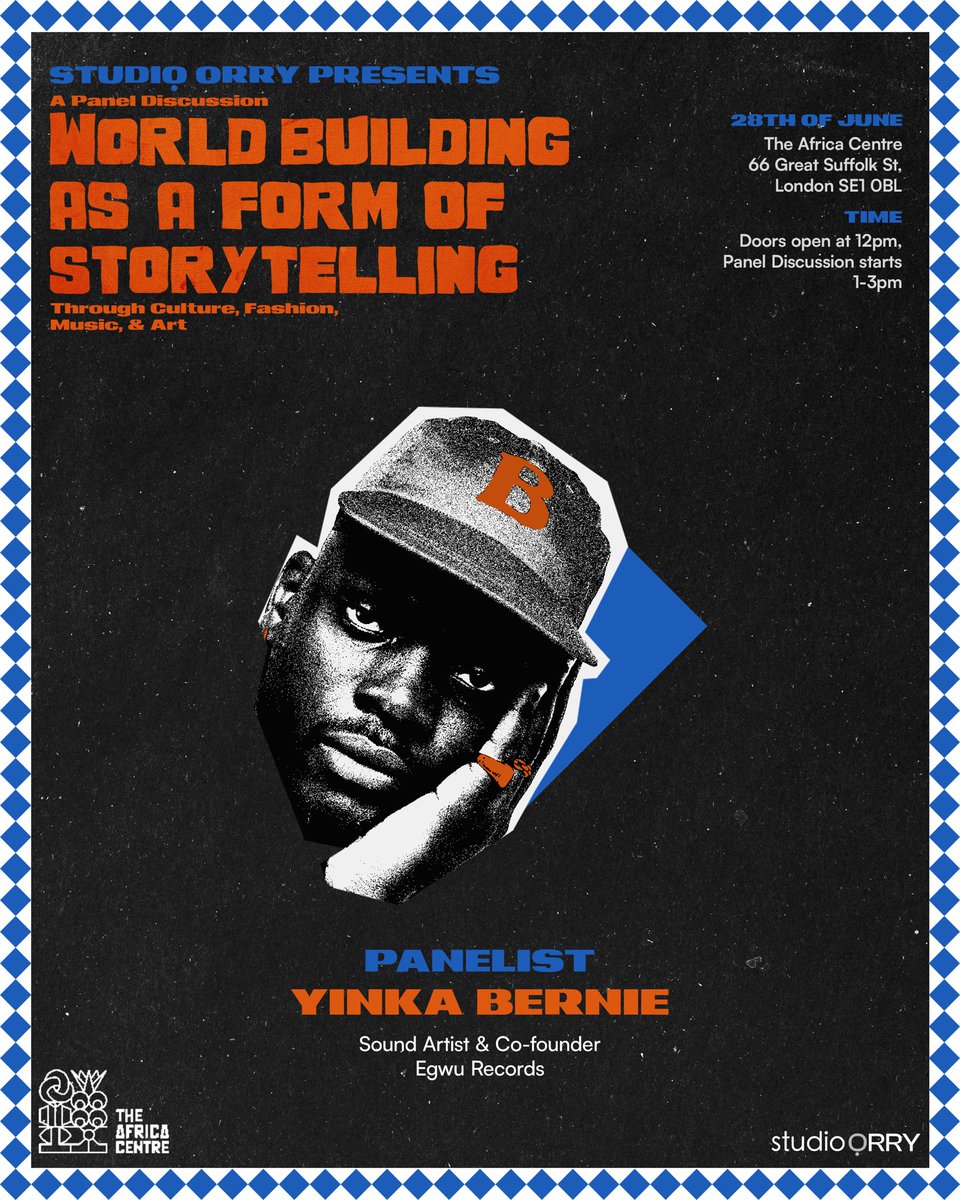 MEET THE PANELIST

Join Yinka Bernie at the insightful panel discussion.

🔗 Join the waitlist now -  eventbrite.co.uk/e/world-buildi…

🎤 World-Building as a Mode of Storytelling: Through Culture, Fashion, Music &amp; Art
📍 June 28 | 12–3PM | <a href="/TheAfricaCentre/">The Africa Centre</a>