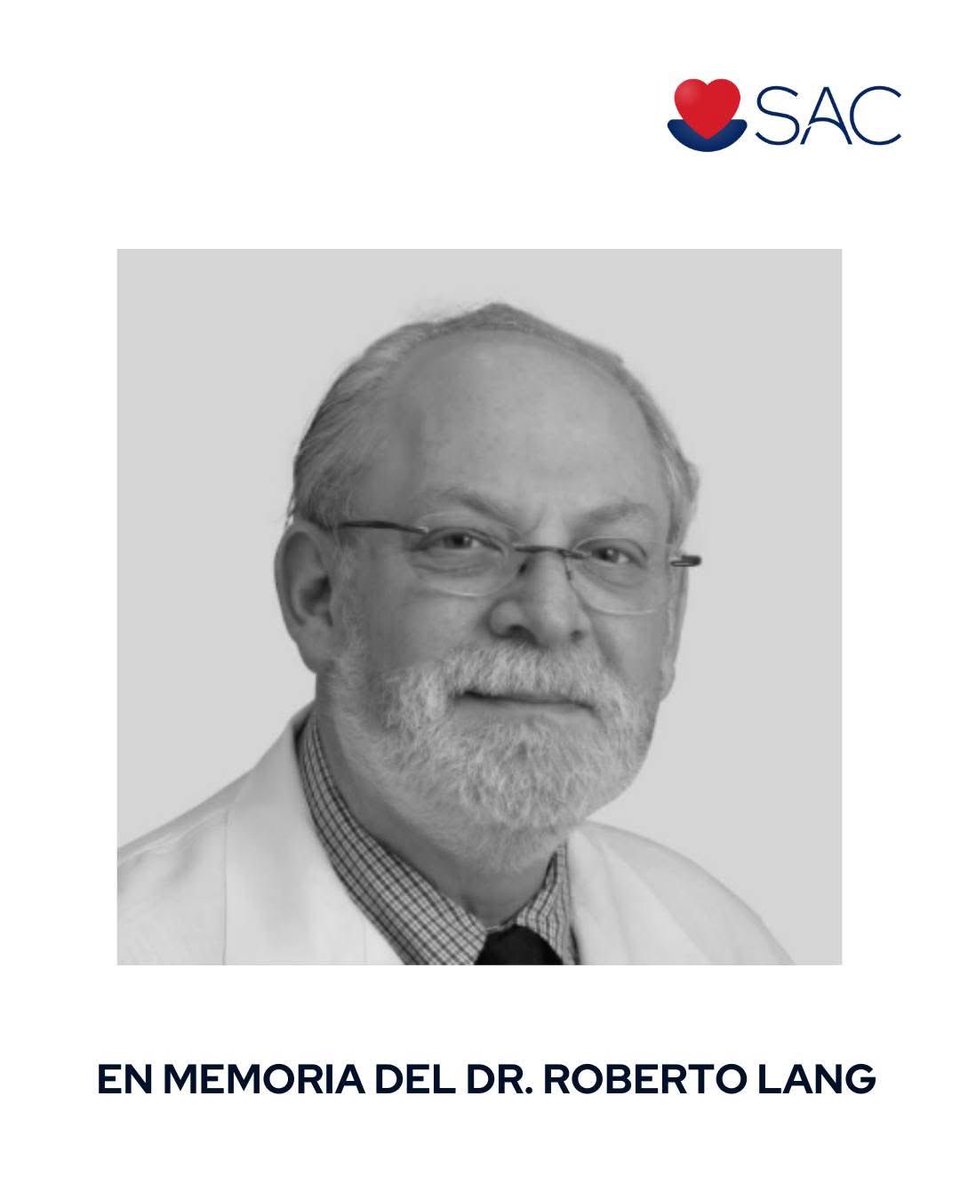 La Sociedad Argentina de Cardiología comunica con inmensa tristeza que el día 11 de junio, en la ciudad de Chicago, falleció el Dr. Roberto Lang. Un prestigioso cardiólogo argentino que llevó su saber por todo el mundo sin olvidar jamás su origen. Inició su formación en el