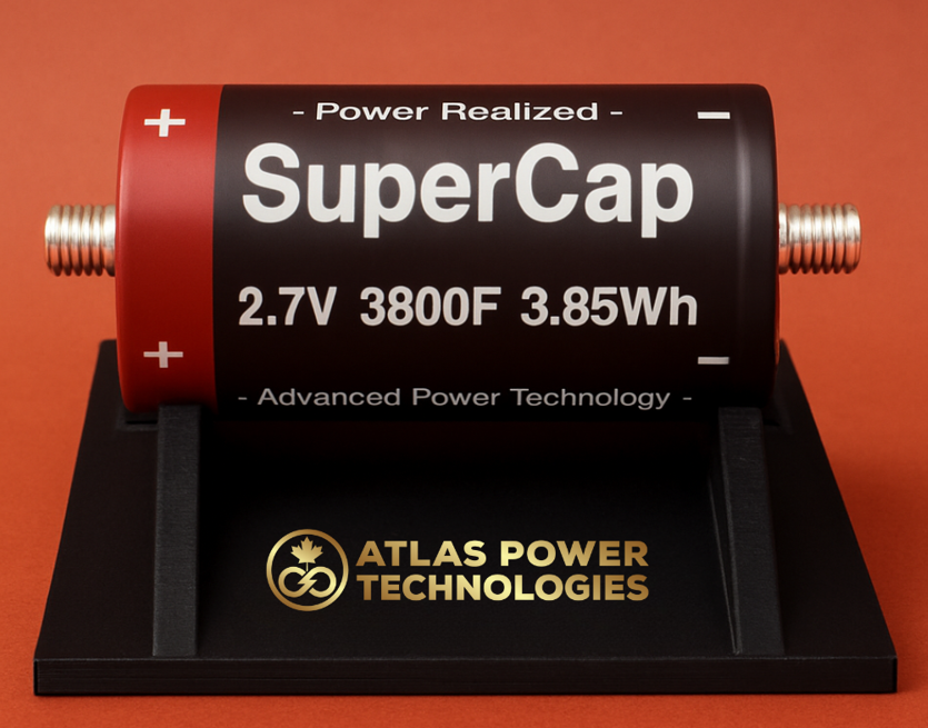 AtlasPowerInc's tweet photo. Big news! Atlas Power Technologies achieved UL 810A certification for our 2.7V, 3800F supercapacitor! 🎉 Read more: https://t.co/RS3Y1g5PcV #Supercapacitor #UL810A #EnergyStorage #CleanTech #AtlasPower #AI #GridSupport #Innovation https://t.co/6NSrksi4hu