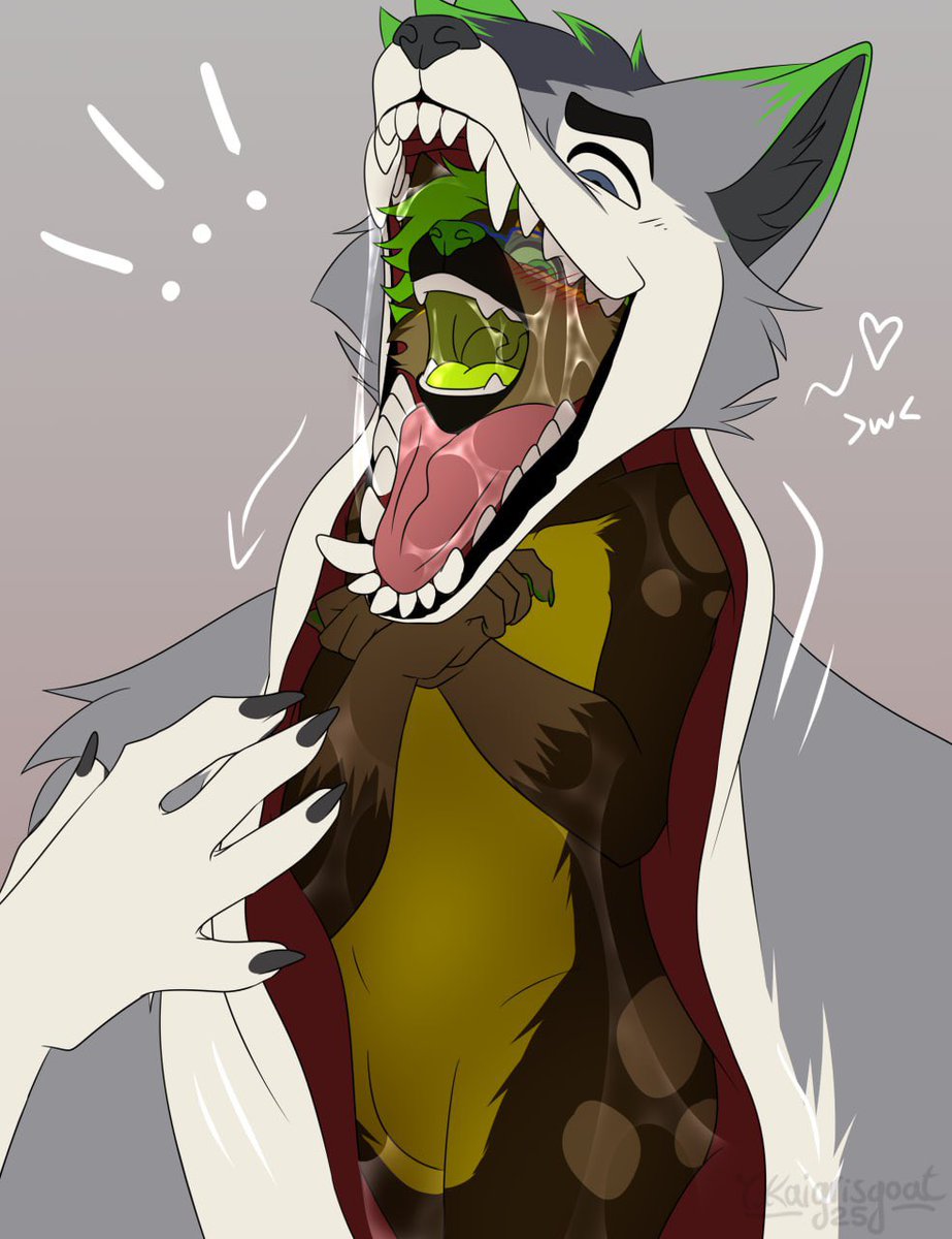 I just got gift one from greatest friends
<a href="/syi_fur/">SyiFur</a> ty buddy your the best I’m lost for words for it 🥰💚

Art from-<a href="/Y_Kaigrisgoat/">✿.｡.:* ☆:**:. Y.Kai .:**:.☆*.:｡.✿</a> 
#vore #furry