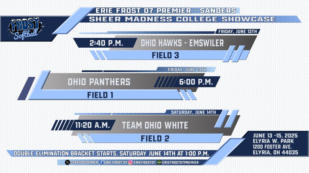 Excited to get the summer started! Catch us in action this weekend in Elyria, Ohio at the Sheer Madness College Showcase.