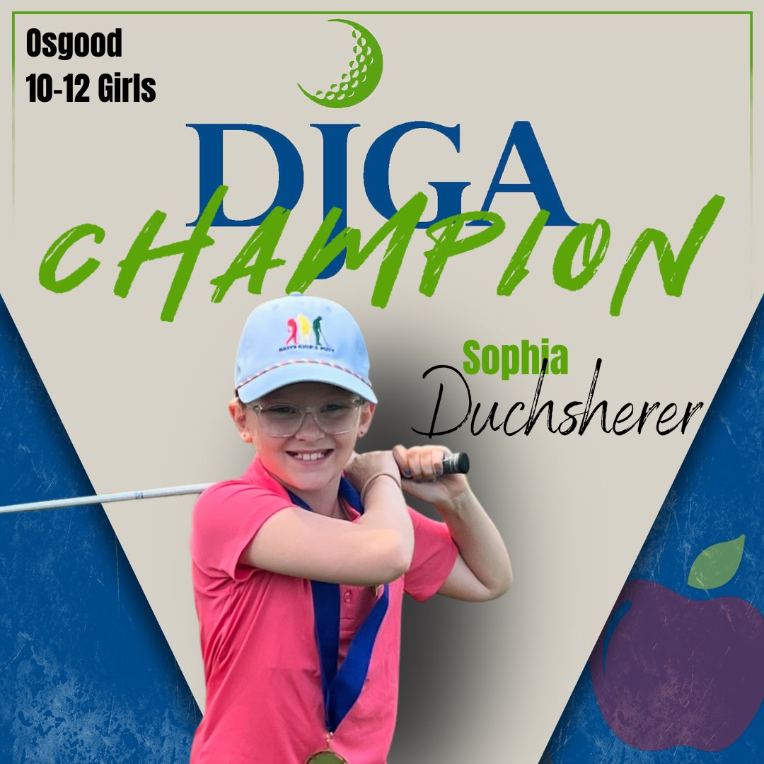 DakJuniorGolf's tweet photo. Girls 10-12 #Osgood ⛳️ results:
Sophia Duchsherer 🥇
Tenley Johnson 🥈
Louise Grussing 🥉 https://t.co/TuY96UFzDL