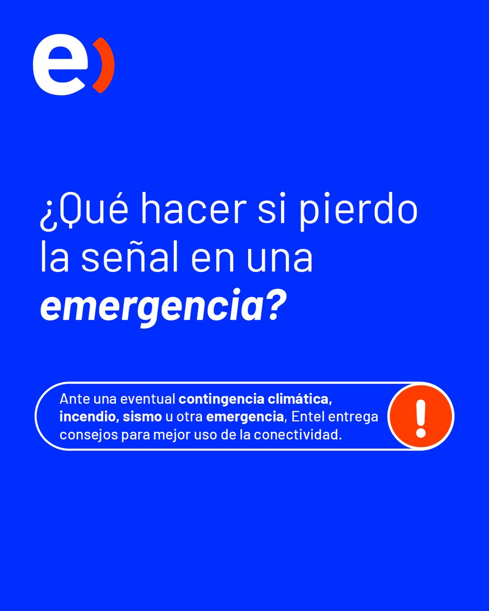 entel's tweet image. Tu seguridad es prioridad. Por eso, es clave que estés preparado. ¡Descubre qué hacer en una emergencia con nuestros consejos!