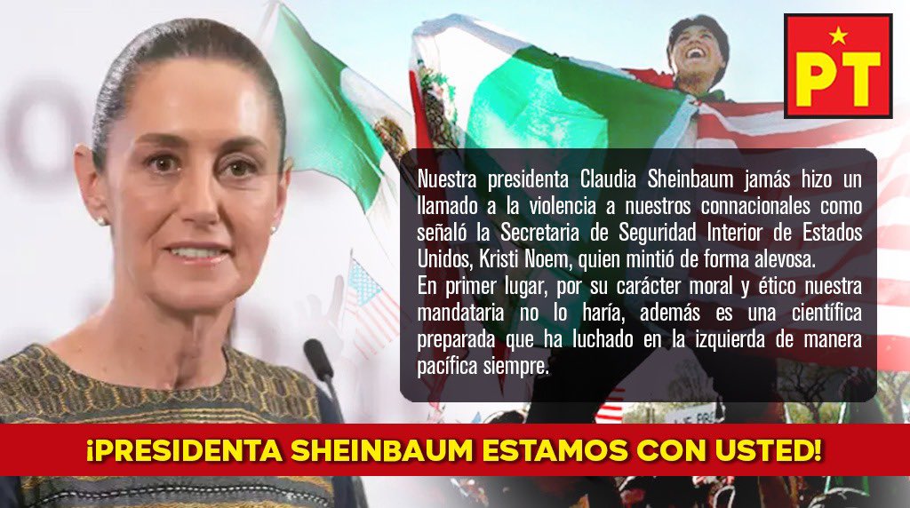 Nuestra presidenta Claudia Sheinbaum jamás hizo un llamado a la violencia, es una científica preparada que ha luchado en la izquierda siempre de manera pacífica.