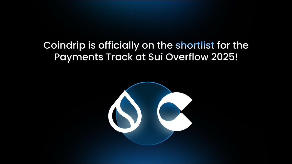 CoinDripHQ's tweet photo. WE’RE IN! 🎉💧

@CoinDripHQ has been shortlisted for the Payments &amp; Wallets track at #SuiOverflow2025!

Huge thanks to @SuiNetwork for the opportunity. 

We can't wait to show the community what we’ve been building.

Demo Day, here we come! 🌊 https://t.co/uEq9YnLVrZ