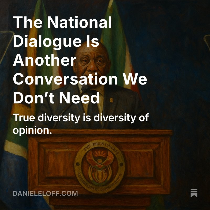 The 31 representatives of the National Dialogue are unfortunately missing the only kind of diversity that really matters in a democracy, namely ideological diversity or diversity of thought.

The latest from my Substack: danieleloff.com/p/the-national…