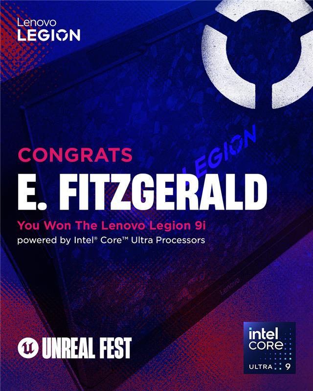 Everyone give it up for Ethan! One of 200 creators who conquered all 5 stamp quests. And now he’s taking home a game studio in his bag: the Lenovo Legion 9i powered by @Intel Core Ultra processors.