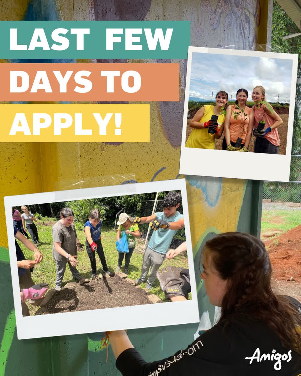 Amigos de las Americas (@amigos_americas) on Twitter photo 🚨 Final weeks to apply for AMIGOS Summer 2025! Don't miss your chance to have a life-changing summer experience in Latin America.🌎✨
Schedule a 1:1 counseling call with us today to learn more: ami.gs/3Zqiz53 or contact us at outreach@amigosinternational.org. 🚨 Final weeks to apply for AMIGOS Summer 2025! Don't miss your chance to have a life-changing summer experience in Latin America.🌎✨
Schedule a 1:1 counseling call with us today to learn more: ami.gs/3Zqiz53 or contact us at outreach@amigosinternational.org.