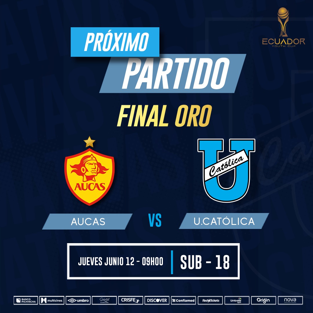 UCformativasec's tweet image. Sub 1️⃣8️⃣

Final de Oro #EYC🔝

Aucas 🆚️ U. Católica 

¡Vamos Cammaratas! 🔵⚪️

#FamiliaCammarata 
#TodosPorCatólica 
#FormativasUCatólica