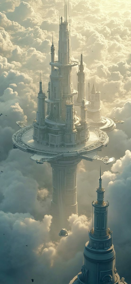 FantasyGlowArt's tweet image. Celestial Spires: A Vision Above the Clouds! Tap, Load in 4k. #4kwallpaper #wallpaper #iOS26Beta1 #LoveIslandUSA #aiart #digitalart