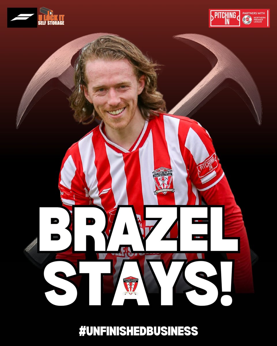 𝘽𝙍𝘼𝙕𝙀𝙇 𝙎𝙏𝘼𝙔𝙎 🔏⚽🔴⚪

Harry Brazel is the next player that Ben Harrison has managed to retain for the upcoming season.

Harry joined us in mid October 2023 and has gone on to make 48 appearances and scoring 9 times

#UpTheAlbion #UnfinishedBusiness