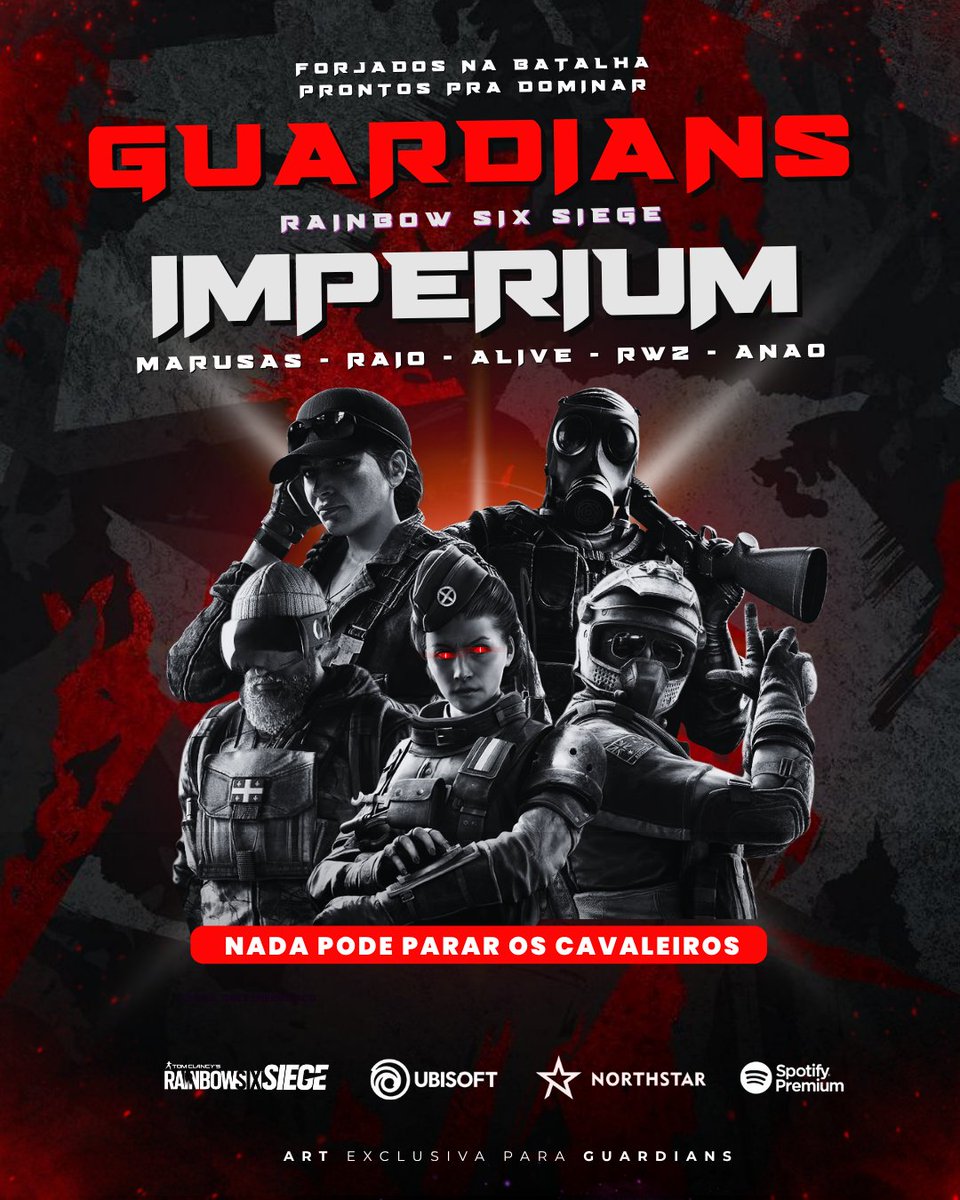 Nós queremos ser referência no que fazemos.
E para que isso aconteça, temos que ter um elenco de respeito ao nosso lado.

Conheça os novos guardiões

<a href="/alivezin/">Alivezin</a> 🇧🇷
<a href="/NarusasR6/">Narusas</a> 🇧🇷
<a href="/Raio_R6s/">𝕽𝖆𝖎𝖔𝕽𝖆𝖎𝖔</a> 🇧🇷
<a href="/rwzR6S/">𝖱𝗐𝖹</a> 🇧🇷
<a href="/gabrielcesart/">SrDosAnoes</a> 🇧🇷

#Rainbow6
#Tier2
Art <a href="/Nexyzera/">NexyR6s</a>
