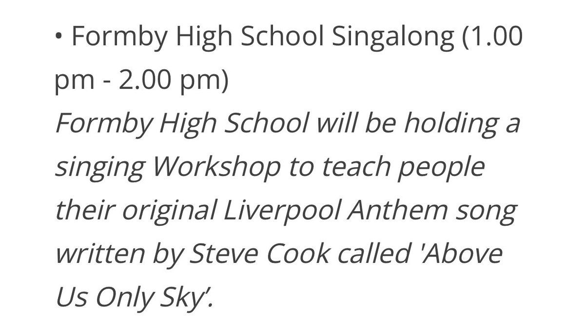 If you’re free on Saturday, bring your friends and family for an hour of joyous singing - learn our infectiously catchy Mersey anthem #AboveUsOnlySky youtu.be/oMZUJZHKtNs?si…