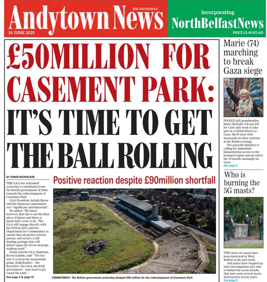£50MILLION FOR
CASEMENT PARK:
II"S TIME TO GET
THE BALL ROLLING