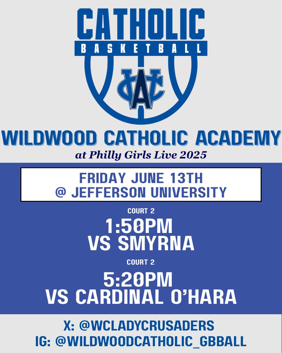 Peyton Hill (@peytonhill2028) on Twitter photo Busy week/weekend ahead as Wildwood Catholic girls are headed to both Jersey Live and Philly Live! 🏀
<a href="/wcladycrusaders/">Wildwood Catholic Girls Basketball</a>
<a href="/steve_dipatri/">Steve DiPatri</a>
<a href="/NJBCA_Official/">New Jersey Basketball Coaches Association</a>
<a href="/phillygirlslive/">Phillygirlslive</a> Busy week/weekend ahead as Wildwood Catholic girls are headed to both Jersey Live and Philly Live! 🏀
<a href="/wcladycrusaders/">Wildwood Catholic Girls Basketball</a>
<a href="/steve_dipatri/">Steve DiPatri</a>
<a href="/NJBCA_Official/">New Jersey Basketball Coaches Association</a>
<a href="/phillygirlslive/">Phillygirlslive</a>