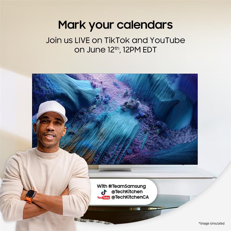 SamsungCanada's tweet image. One of our #TeamSamsung members @TheTechKitchen is going LIVE tomorrow at 12PM ET on TikTok and Youtube, diving into the best tech gifts for dads and grads, featuring the latest Samsung monitors &amp;amp; TVs. 💙✨🎓 Think fun demos, EXCLUSIVE DISCOUNTS, and more! This is your chance to…