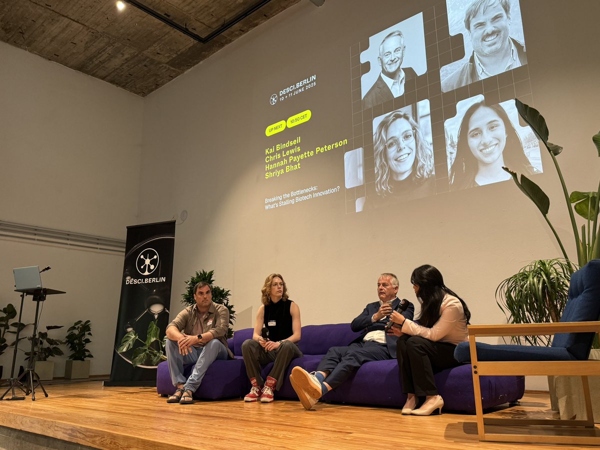 ShriyaPBhat's tweet image. Had an amazing time this past week @DeSciBerlin talking about the bottlenecks in biotech innovation with
@la_Payette_, @BindseilDr, and @cloois, and how to unlock new pathways for funding.
Thanks to @Molecule_dao & @BioProtocol - let's get more moonshot ideas through the VoD!
