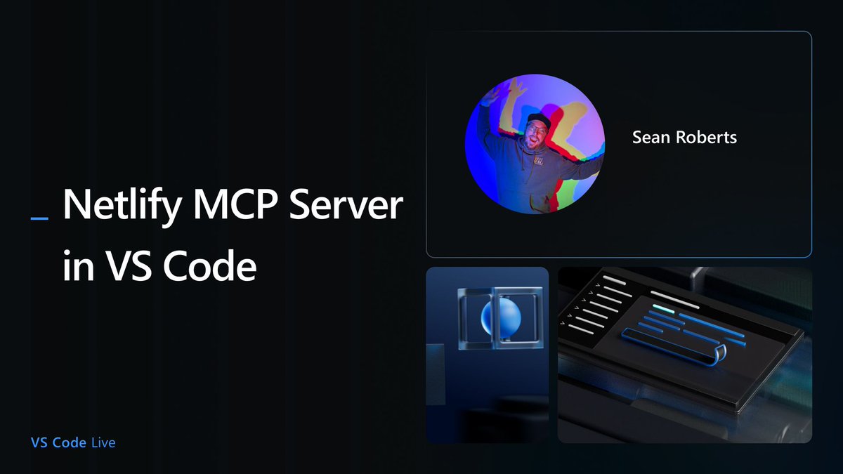 Visual Studio Code (@code) on Twitter photo <a href="/dsp_/">David Soria Parra</a> <a href="/digitarald/">Harald @ AIE</a> <a href="/TylerLeonhardt/">Tyler Leonhardt</a> <a href="/ConnorPeet/">Connor Peet</a> <a href="/figma/">Figma</a> <a href="/JavaSquip/">Sean Roberts</a> will show <a href="/Netlify/">Netlify</a>'s official MCP server.
youtube.com/live/T44T55wvD… <a href="/dsp_/">David Soria Parra</a> <a href="/digitarald/">Harald @ AIE</a> <a href="/TylerLeonhardt/">Tyler Leonhardt</a> <a href="/ConnorPeet/">Connor Peet</a> <a href="/figma/">Figma</a> <a href="/JavaSquip/">Sean Roberts</a> will show <a href="/Netlify/">Netlify</a>'s official MCP server.
youtube.com/live/T44T55wvD…