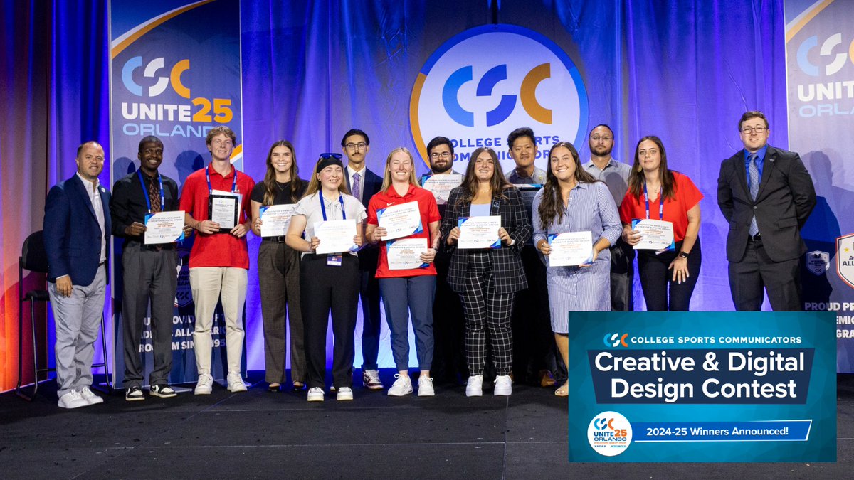 📢 Announcing the 2024-25 CSC Creative &amp; Digital Design Contest winners 👏

Congratulations to all of this year's winners!

View the full list of results ⤵️ collegesportscommunicators.com/news/2025/6/10…

#CSCUnite25