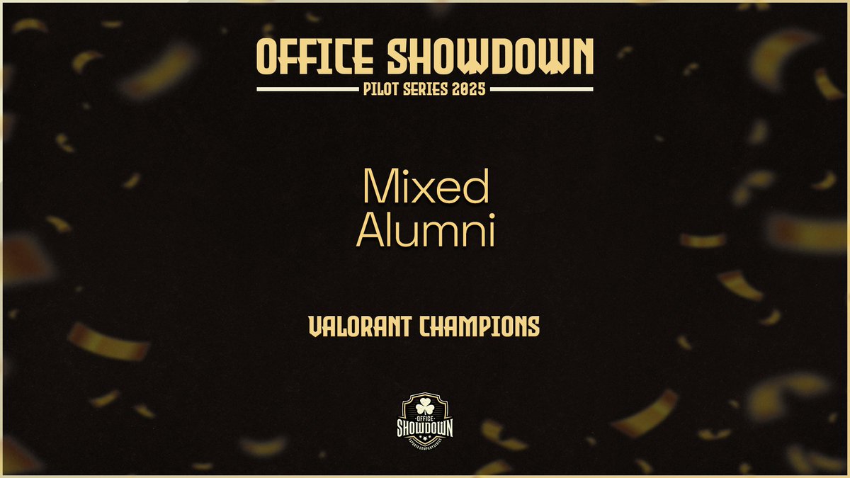 Office Showdown (@officeshowdown) on Twitter photo Your 2025 Office Showdown Pilot Series Valorant Champions, The Mixed Alumni of <a href="/EireCollegiate/">Ireland Esports Collegiate Series</a>! 🏆 Your 2025 Office Showdown Pilot Series Valorant Champions, The Mixed Alumni of <a href="/EireCollegiate/">Ireland Esports Collegiate Series</a>! 🏆