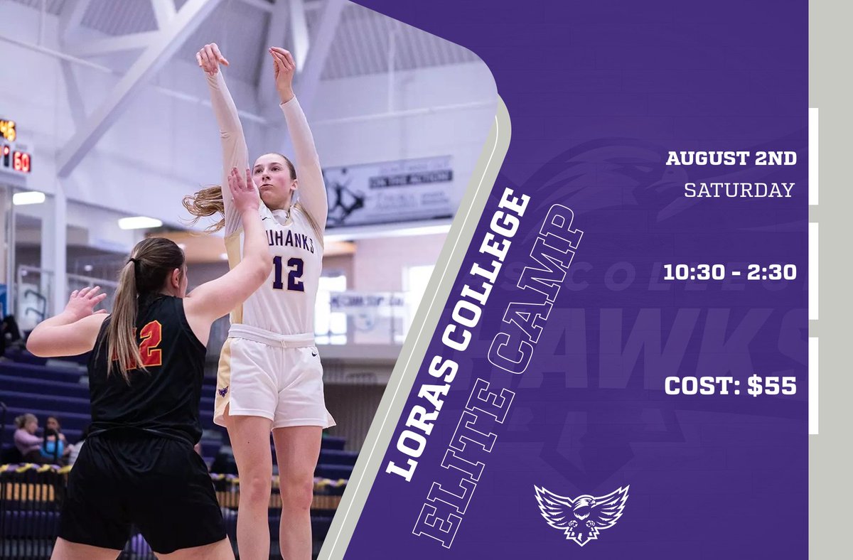 Registration for our Women's Basketball Elite Camp is now open!

Who: Unsigned players in the Class of 2026 &amp; 2027
When: 📅 August 2 | 10:30–2:30 | $55

Get firsthand experience to see what it’s like to play at the next level at Loras.

Register today: bit.ly/43WeUNP