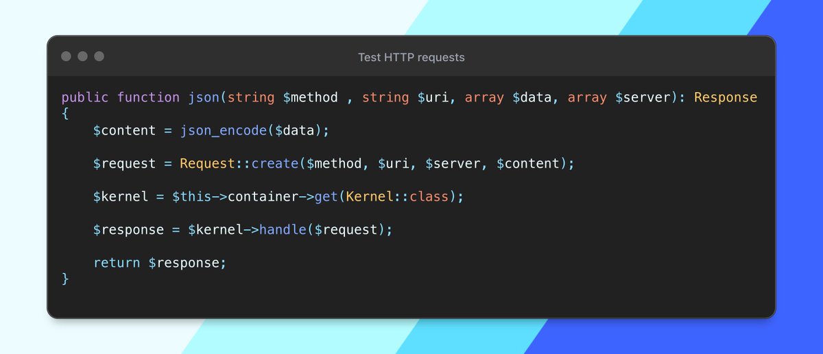 Some #PHP frameworks provide test helper methods which allow you to interact with the code as if making real HTTP requests.

In Test Driven PHP I’ll teach you how you can create your own like this one. Fun!
garyclarke.tech/p/test-driven-…