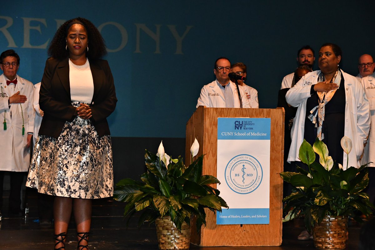CUNYMed's tweet image. There was an enormous sense of pride amongst our community, as the CUNY School of Medicine MD Class of 2027 received their clinical white coats last evening. The Clinical White Coat ceremony provides a moment of reflection as the class transitions into clinical practice.