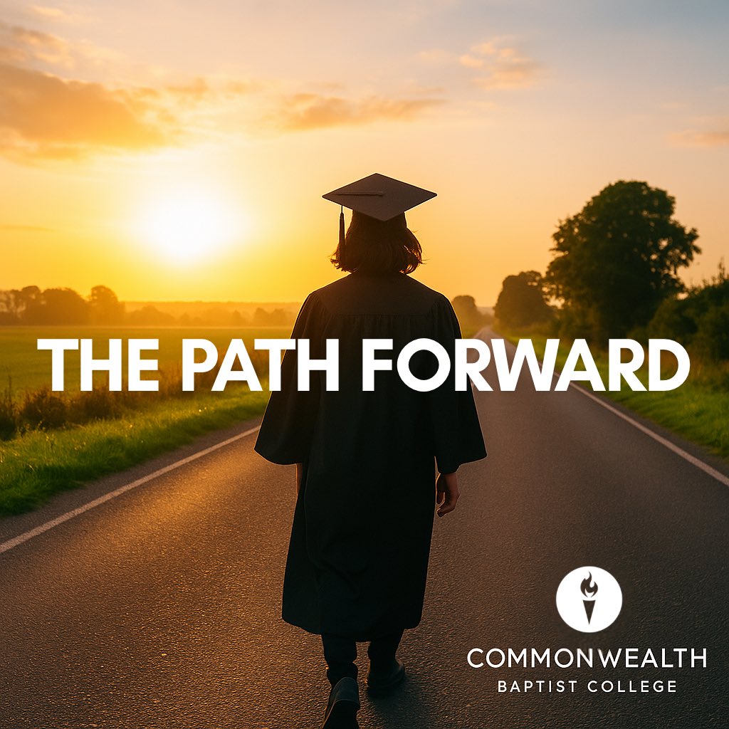 Graduation’s done—now it’s time to move forward.

If you’re considering Bible college, talk to your parents, pastor, or youth pastor. Don’t wait. Get counsel, make a plan, and start taking the next steps.

Apply today at commonwealthbaptist.org
#CBCplace2be #Fall2025