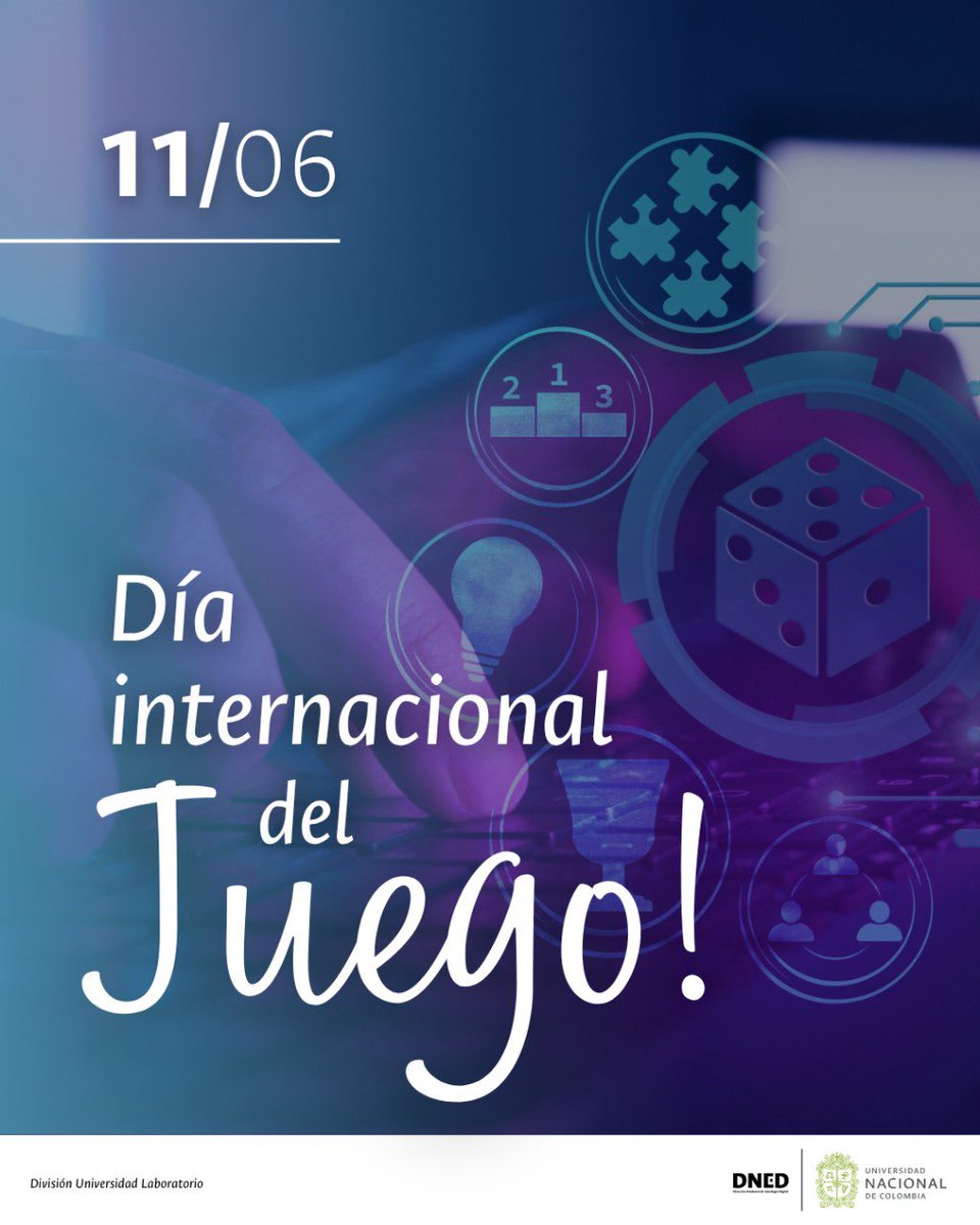 ¡Hoy, 11 de junio, celebramos el Día Internacional del Juego! 🎮🎲 En la UNAL integramos el juego, la didáctica y la gamificación con el uso estratégico de la tecnología.

¡Cuéntanos tus experiencias de aprendizaje usando el juego o la tecnología!

#SomosInnovaciónDigital