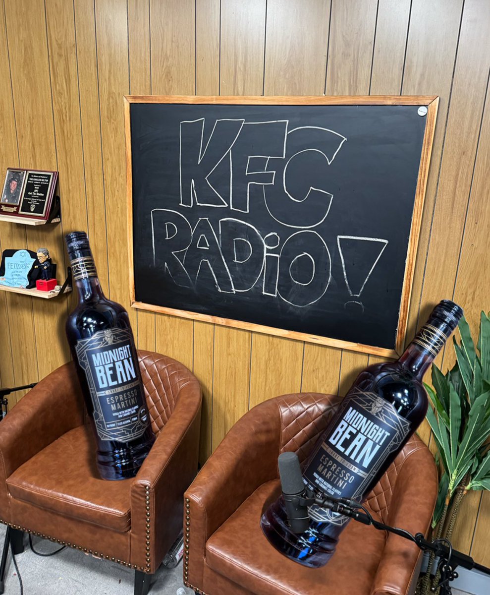 3BeanGang's tweet photo. The hosts of @KFCradio have been drinking a little too much @MidnightBean_. Go get yours today. #espressomartini https://t.co/8mNBcyVTfj