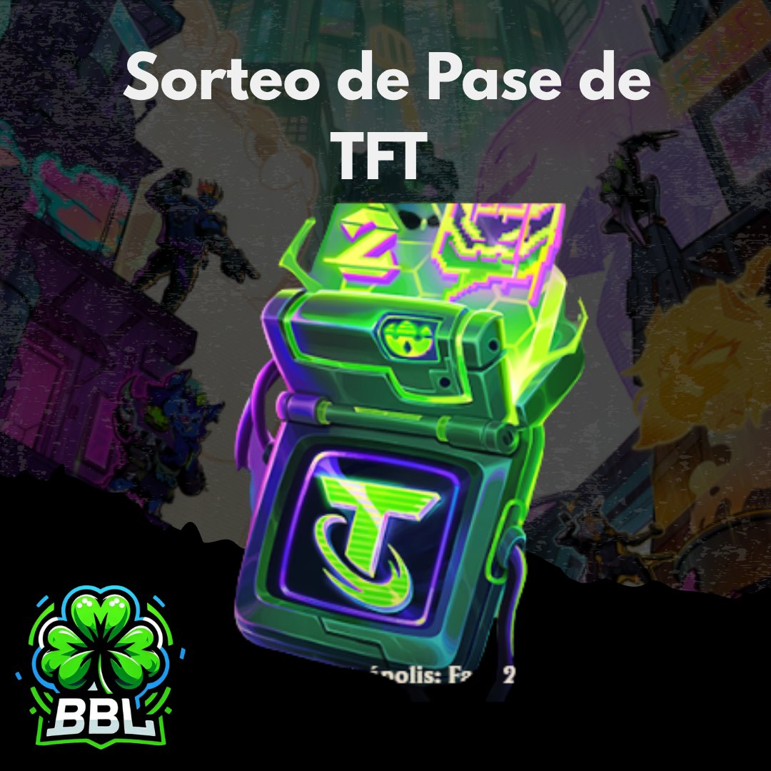 BBL Esports (@bbl_tft) on Twitter photo ¿Quieres ganar un Pase de Batalla totalmente GRATIS? 🔥Sigue estos pasos para participar:
✅ Sigue esta cuenta <a href="/BBL_TFT/">BBL Esports</a>
🔁 Dale RT a este tweet
❤️ Dale like
💬 Comenta cual es tu compo fav y etiqueta 1 amigo
🏆 Ganador anunciado el 21 de Junio
¡Mucha suerte! 🍀
#BBL #BBLTeam ¿Quieres ganar un Pase de Batalla totalmente GRATIS? 🔥Sigue estos pasos para participar:
✅ Sigue esta cuenta <a href="/BBL_TFT/">BBL Esports</a>
🔁 Dale RT a este tweet
❤️ Dale like
💬 Comenta cual es tu compo fav y etiqueta 1 amigo
🏆 Ganador anunciado el 21 de Junio
¡Mucha suerte! 🍀
#BBL #BBLTeam