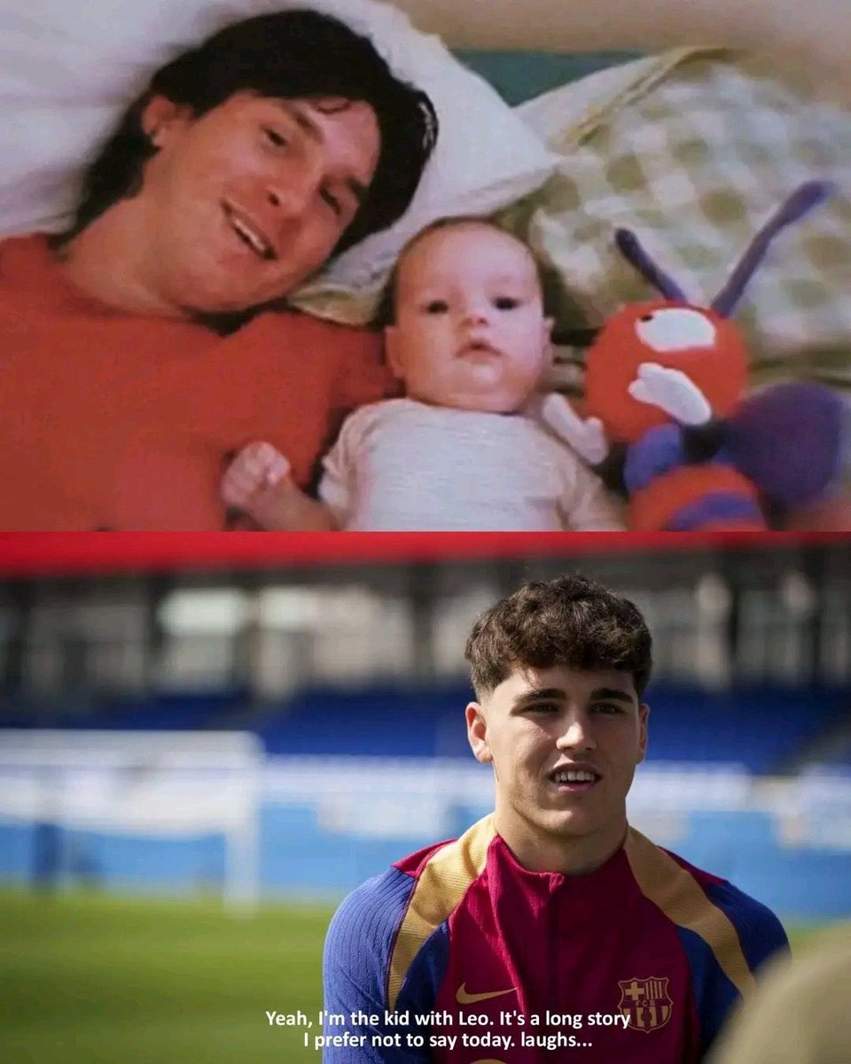 Messi también tocó a Cubarsi cuando era un bebé💀