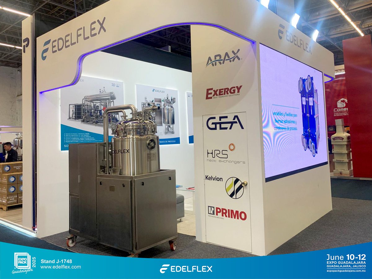 edelflex's tweet image. ¡Arrancó EXPO PACK Guadalajara 2025! 🚀
Gran primera jornada y seguimos hoy y mañana en el stand J-1748.
Vení a conocer nuestras últimas soluciones para la industria del empaque y procesamiento.
#EXPOPACK #Guadalajara2025 #EDELFLEX