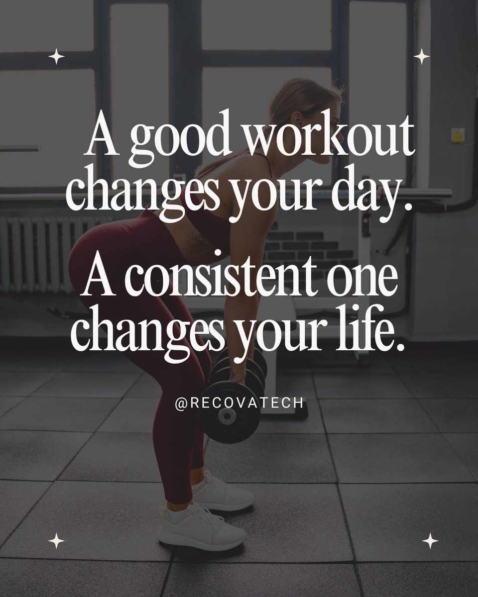 recovatech's tweet photo. The secret isn’t intensity. It’s consistency.
Show up, even when you don’t feel like it—and the results will show up too.
#DailyDiscipline #FitnessJourney #Recovatech #LongTermResults #WorkoutConsistency https://t.co/QMP9pqEomk