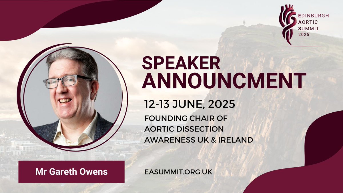 Gareth Owens (@icarus1054) on Twitter photo Looking forward to speaking at the inaugural <a href="/EdiAorticSummit/">Edinburgh Aortic Summit</a> at <a href="/RCSEd/">The Royal College of Surgeons of Edinburgh</a> on Thu/Fri. In-person tickets are sold out, but you can still register to attend virtually. <a href="/THINK__AORTA/">THINK AORTA Global</a> <a href="/AorticDissectUK/">Aortic Dissection Awareness UK & Ireland</a> fitwise.eventsair.com/eas2025/virtua… Looking forward to speaking at the inaugural <a href="/EdiAorticSummit/">Edinburgh Aortic Summit</a> at <a href="/RCSEd/">The Royal College of Surgeons of Edinburgh</a> on Thu/Fri. In-person tickets are sold out, but you can still register to attend virtually. <a href="/THINK__AORTA/">THINK AORTA Global</a> <a href="/AorticDissectUK/">Aortic Dissection Awareness UK & Ireland</a> fitwise.eventsair.com/eas2025/virtua…