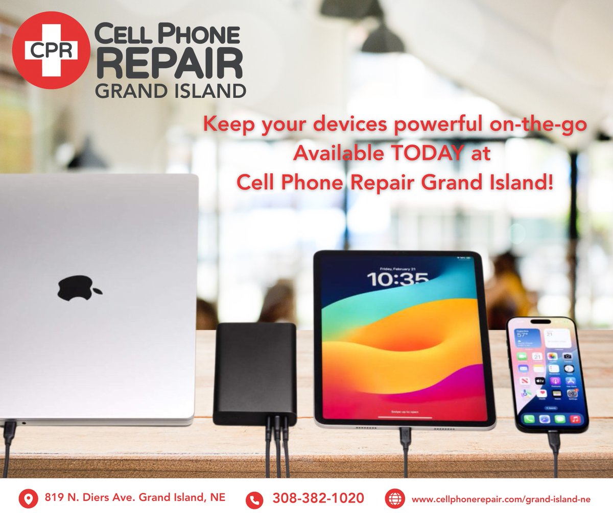 Running low on power? 🪫
Stay charged wherever you go with portable battery packs from CPR Cell Phone Repair Grand Island! 🔋
Grab yours today and never miss a moment.
Stop by our location or visit us online and book your service today:
cellphonerepair.com/grand-island-ne