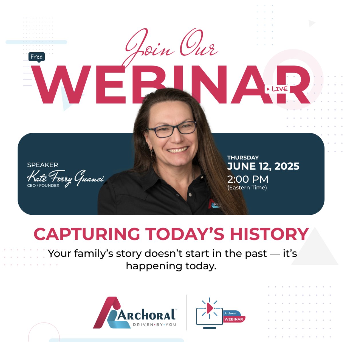 Join us tomorrow as we explore how to use Archoral to capture today’s memories from phones, cloud storage, and even your relatives' collections, all in one place.

👉 Register: zoom.us/.../1017494358…

#FamilyHistory #ArchoralForYou #ModernArchives #MemoryKeeper