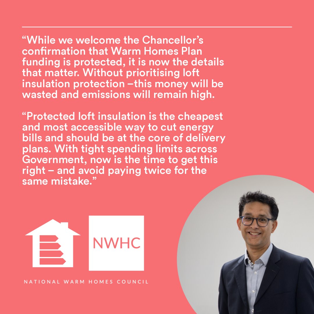 NWHC_'s tweet image. The Director of the National Warm Homes Council’s Statement on today’s Spending Review 👇