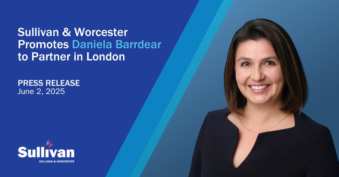 We’re proud to announce that Daniela Barrdear has been promoted to Partner in our London office. 

Read the full press release here: sullivanlaw.com/news/sullivan-…