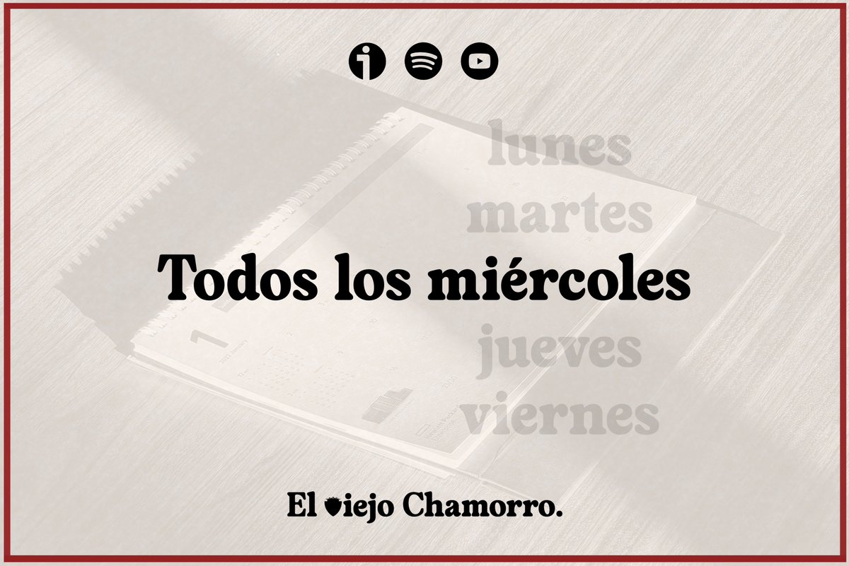 Todos los programas tienen su día y #ElviejoChamorro estará disponible cada miércoles, a partir de pretemporada.