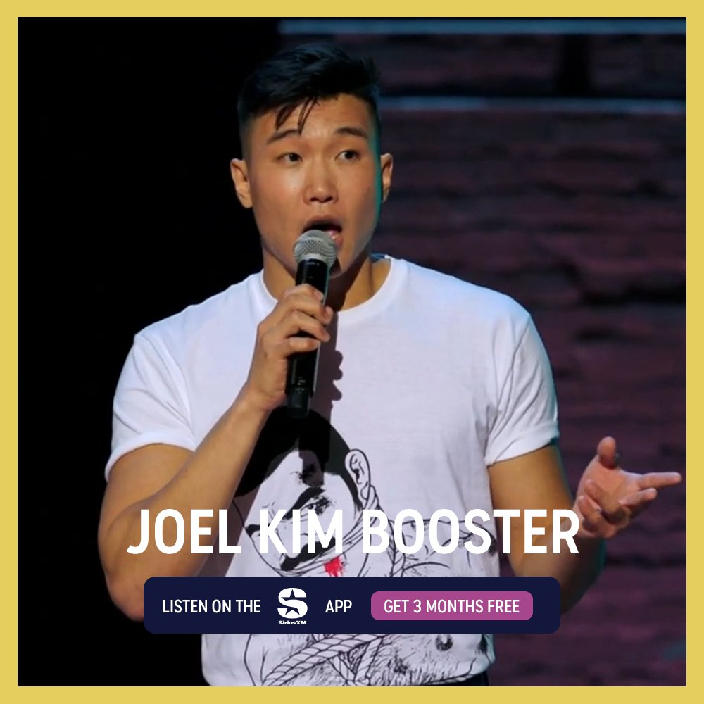 ComedyCentral's tweet image. Listen to Comedy Central Stand-Up Presents: Joel Kim Booster on the SiriusXM app and get three months free. Details at: sxm.app.link/ComedyCentralR…