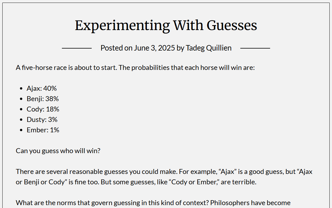 I wrote a short blog post about our experimental work on the logic of guesses: