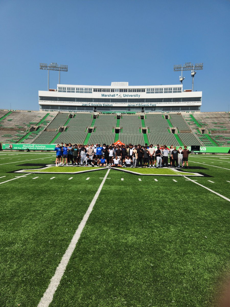 Another great opportunity for the Land Boys to visit Marshall University. Also, we got a history lesson on the plane crash of 1970 where the movie WE ARE MARSHALL originated from. Thanks Coach Brewer for the hospitality.